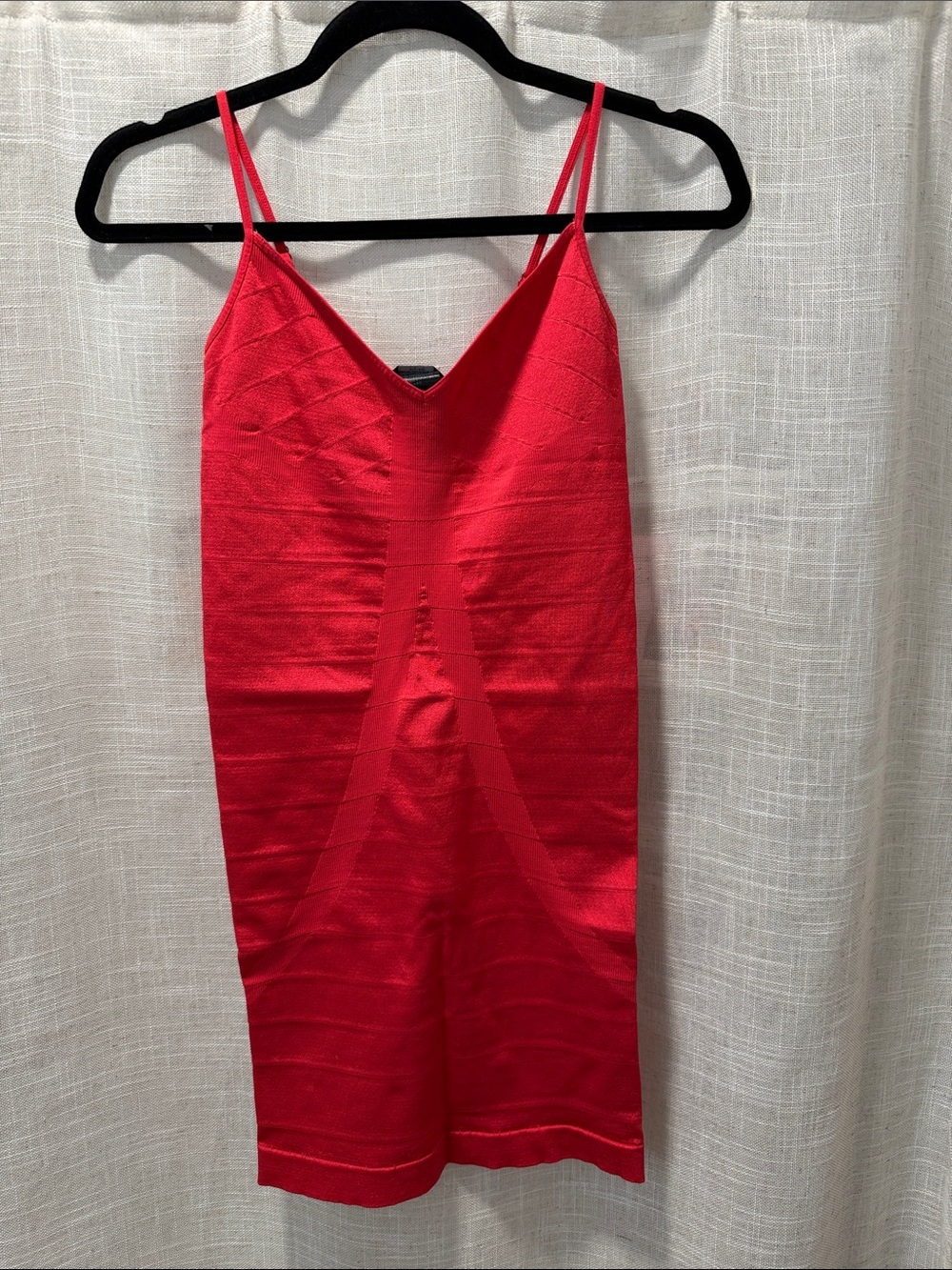 bebe Red Spaghetti-Strap Bandage Dress